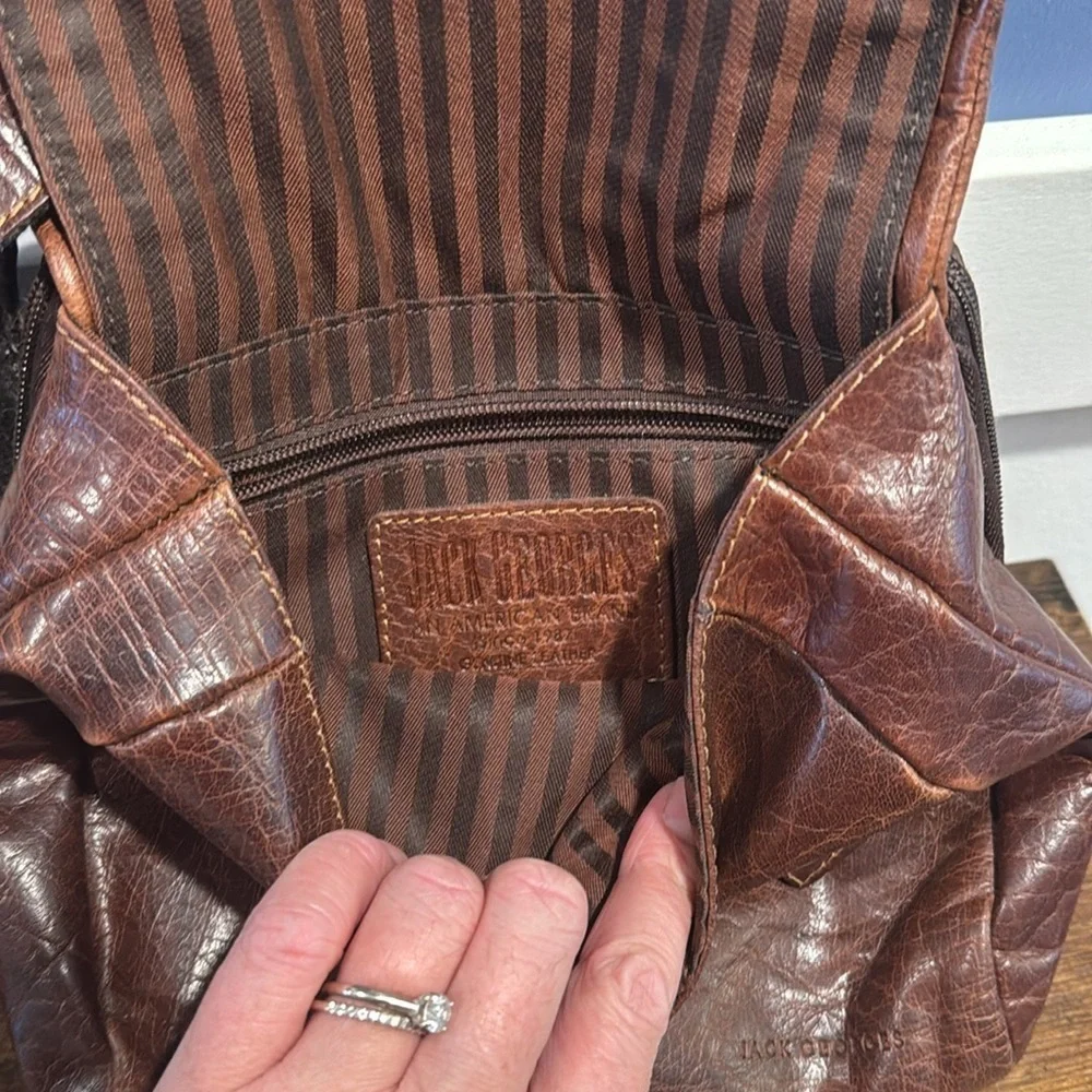 Jack George’s leather crossbody bag brown